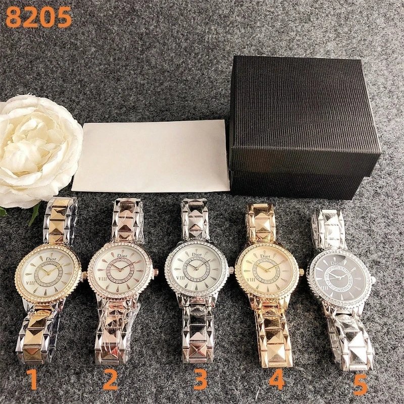 Design Luxury Crystal-Embellished White Dial Gold-Tone Watch Watches - 13
