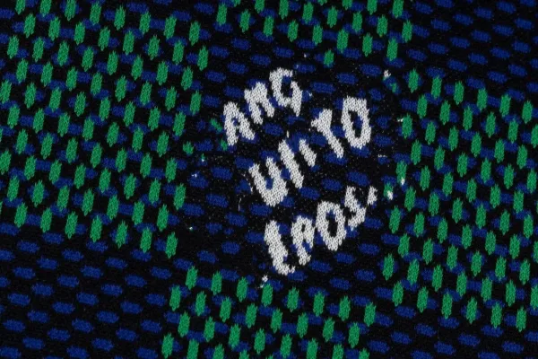 Off-White Checker Knit T-Shirt Navy Green - 14