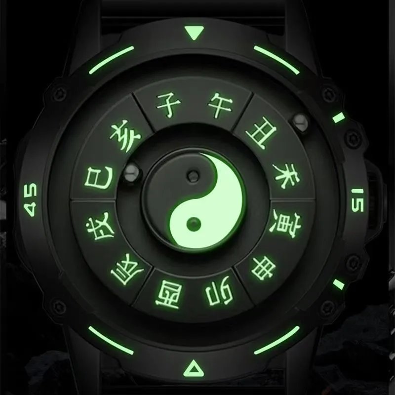 Design DEBODEMAY Yin Yang Luminous Chinese Zodiac Watch Black Accessories.watches - 3