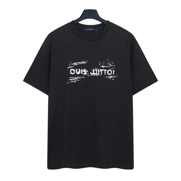 Louis Vuitton Distressed Logo T-Shirt Black - 4