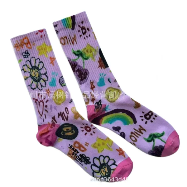 A Bathing Ape Baby Milo Store Multicolor Graphic Socks - 7