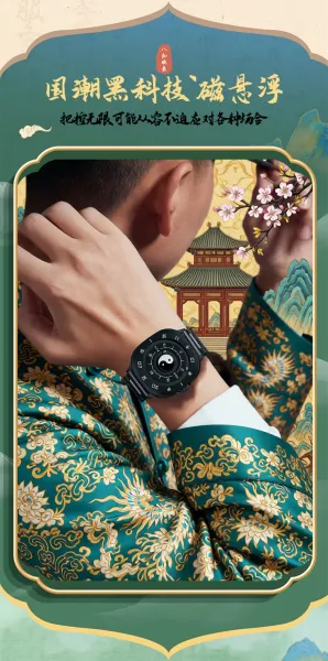 Design DOM Yin Yang Chrono Black Leather Watch Watches - 9