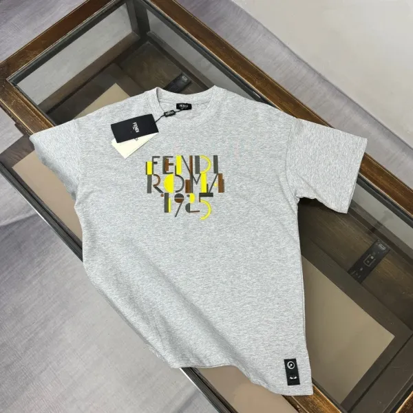 Fendi Roma 1925 Graphic Print Gray T-Shirt - 1