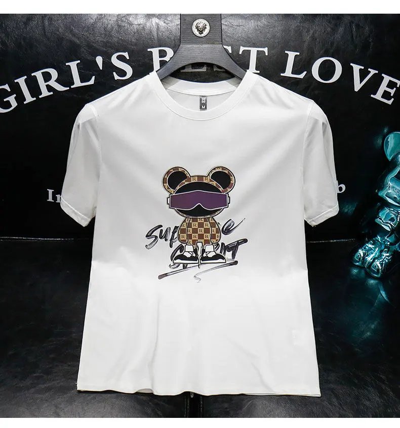 Design Bear Graphic Print Black T-Shirt - 8