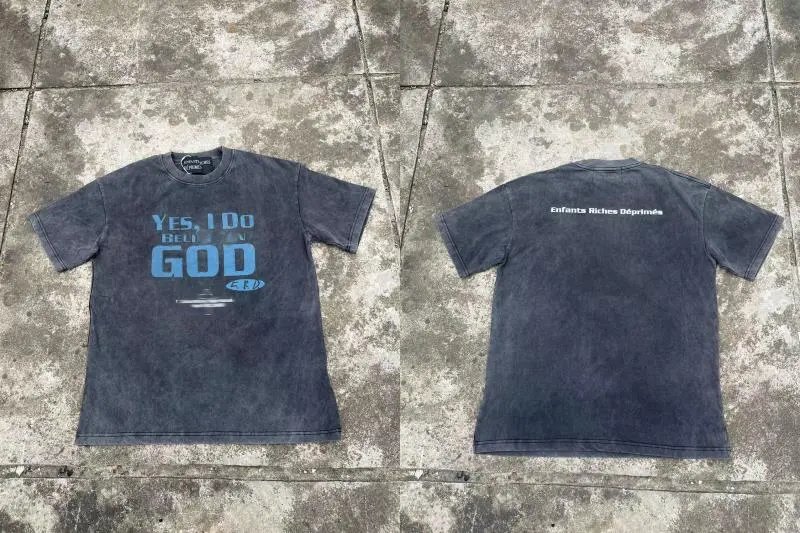 Enfants Riches Déprimés Yes I Do Believe In God Acid Wash T-Shirt
