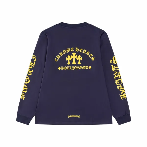 Chrome Hearts Hollywood Long Sleeve T-Shirt Navy - 1