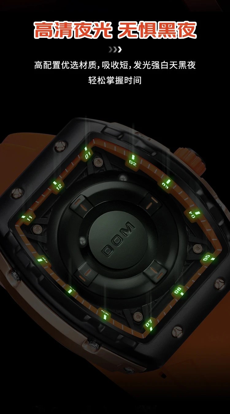 Design DOM Debo Demay Black Rose Gold Rubber Strap Watch Watches - 16