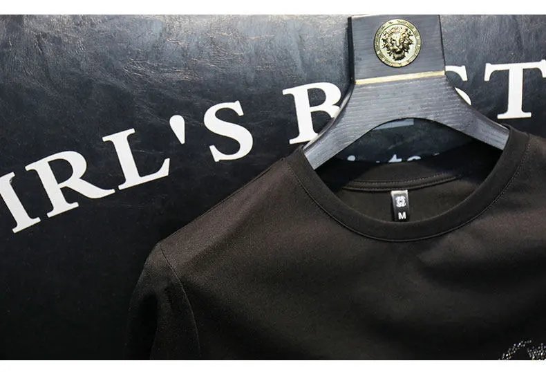 Design Embroidered Crest Logo Black T-Shirt Tops.t Shirts - 16