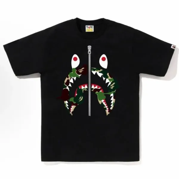 A Bathing Ape Baby Milo x Camo Ape Head Black T-Shirt - 7
