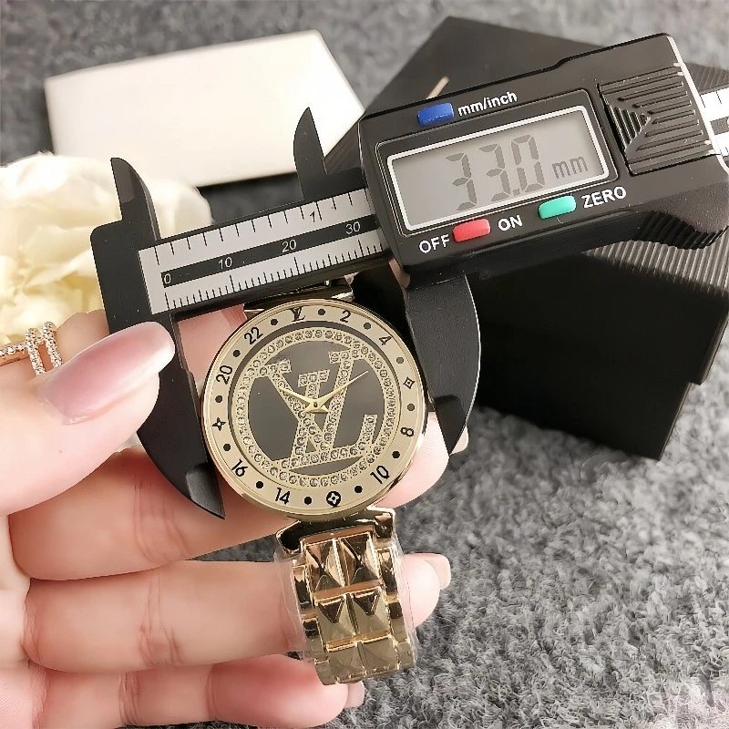 Louis Vuitton Monogram Crystal Dial Gold-Tone Quartz Watch Watches - 9