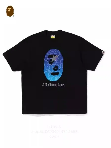 A Bathing Ape Blue Camo T Black T-Shirt - 1