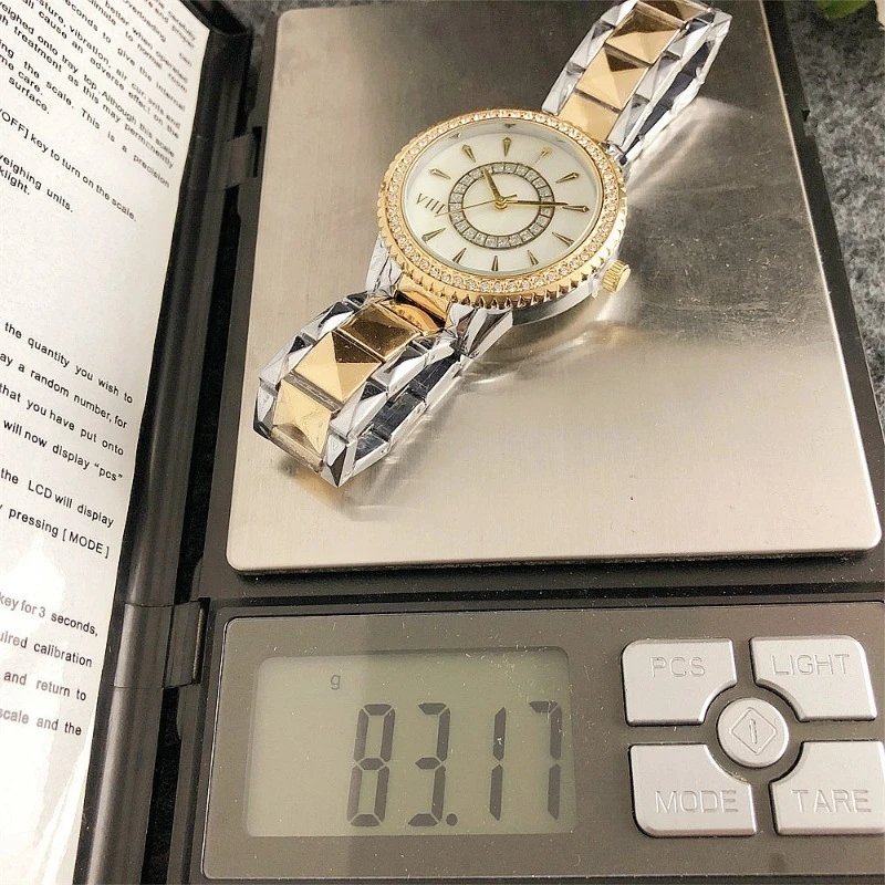 Design Luxury Crystal-Embellished White Dial Gold-Tone Watch Watches - 12
