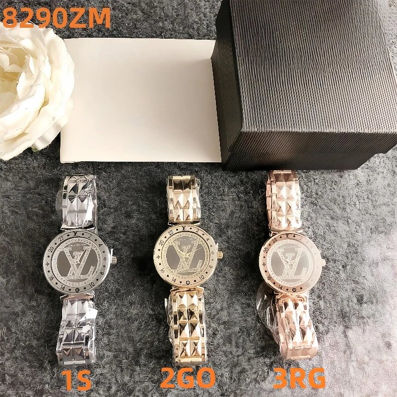 Louis Vuitton Monogram Crystal Dial Gold-Tone Quartz Watch Watches - 3