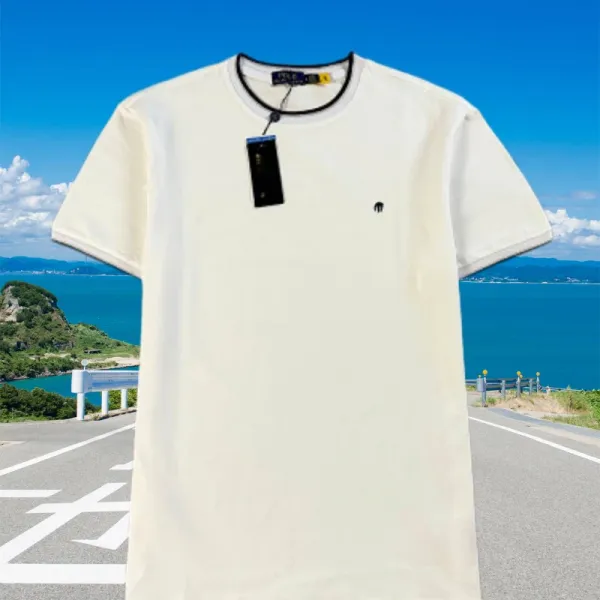 Design Classic Crew Neck T-Shirt Navy with Contrast Trim - 14