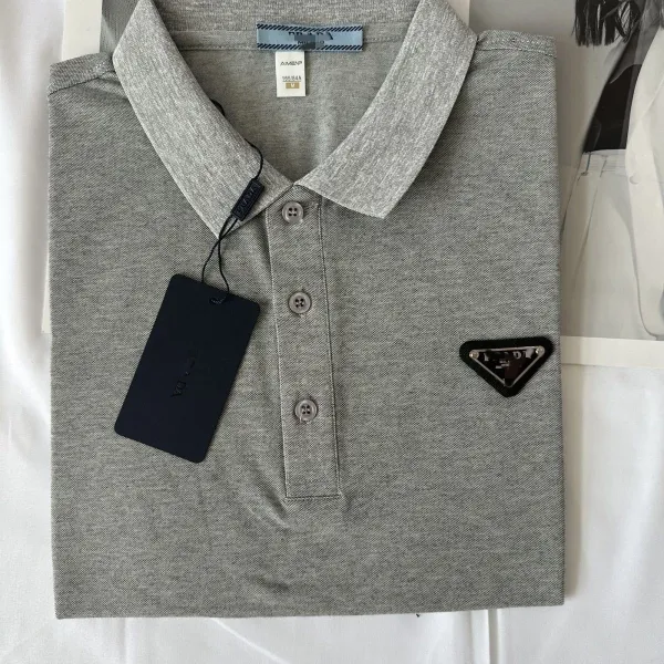 Prada Triangle Logo Polo Shirt Olive Green - 5
