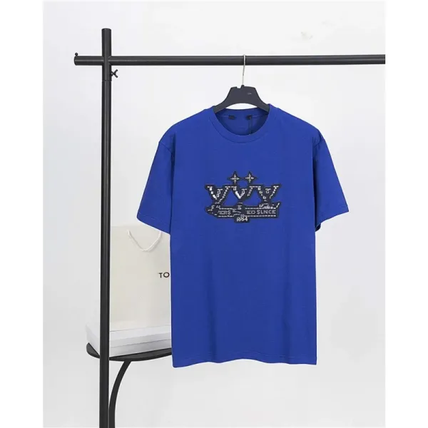 Design Crown Embroidered Blue T-Shirt - 1