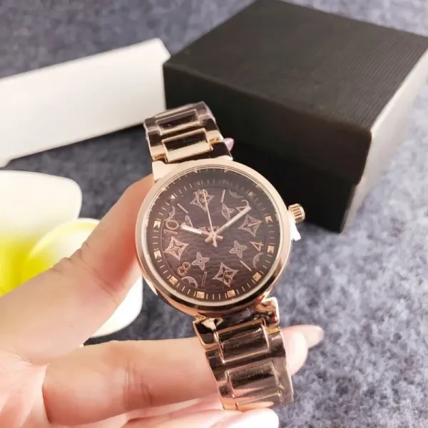 Louis Vuitton Monogram Print Gold-Tone Quartz Watch Watches - 6