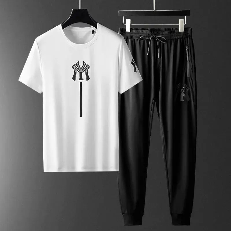 MLB New York Yankees Logo T-Shirt and Jogger Set White / Black