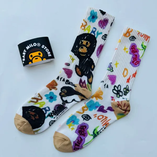 A Bathing Ape Baby Milo Graffiti Socks Multicolor - 1