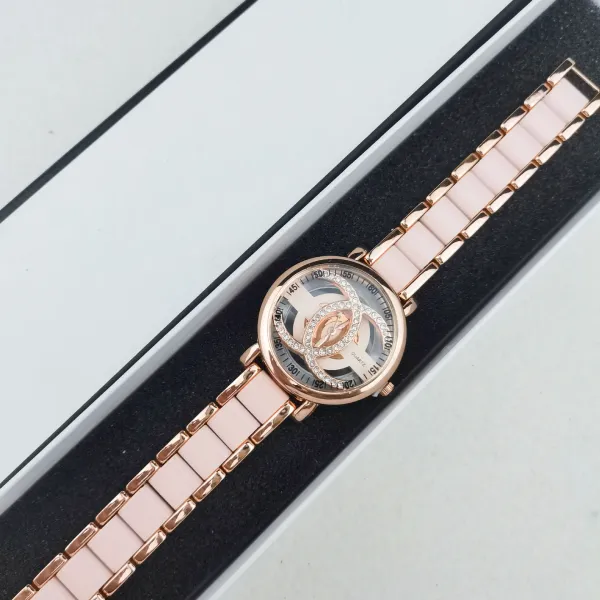 Chanel Quartz Watch Pink Ceramic Rose Gold Watch Watches - 1