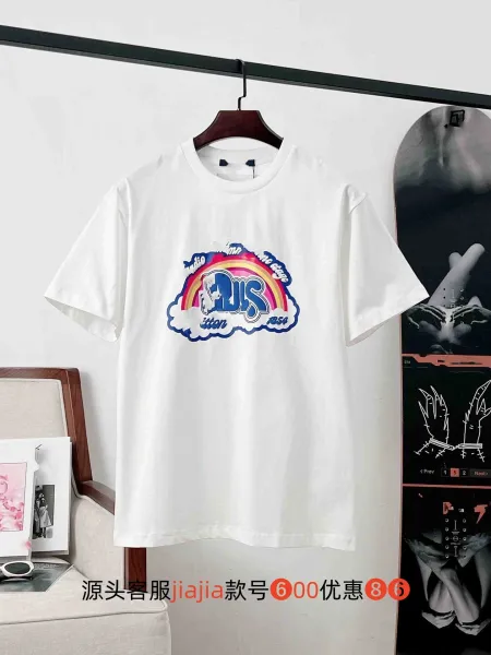 Design Rainbow Cloud Graphic T-Shirt White Tops.t Shirts - 1