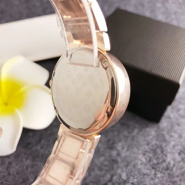Louis Vuitton Monogram Logo Watch Gold Black Quartz Watch Watches - 10