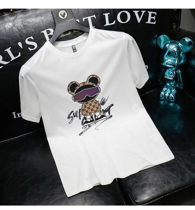 Design Bear Graphic Print Black T-Shirt - 9