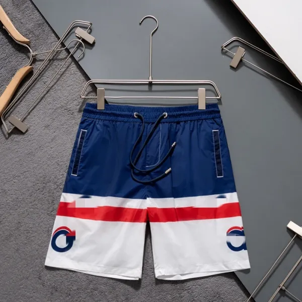 Design Colorblock Logo Swim Shorts Navy White Red - 1