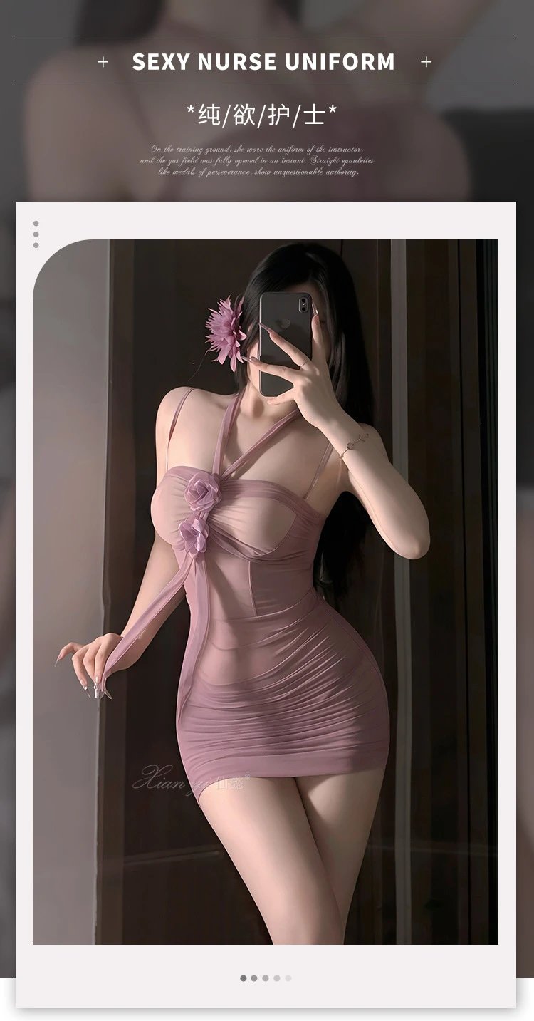 Design Pure Desire Sheer Bodycon Dress Gray - 4