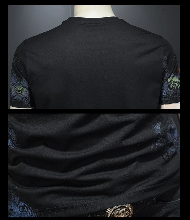 Design Abstract Print White T-Shirt - 14