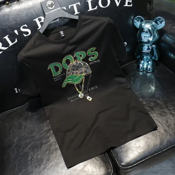 Design Dops Graphic Embellished Black T-Shirt - 1