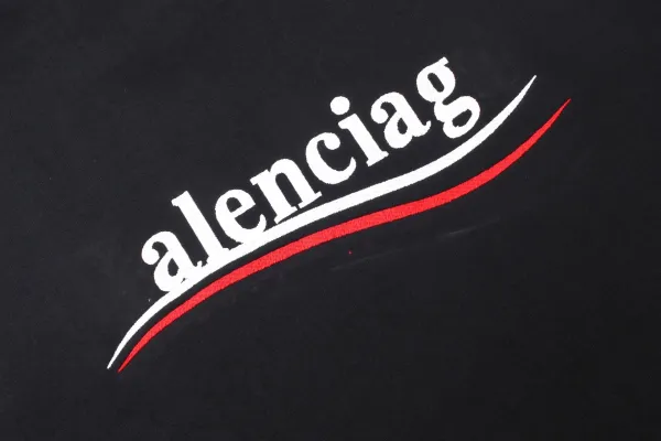 Balenciaga Distressed Logo Hoodie Black - 5