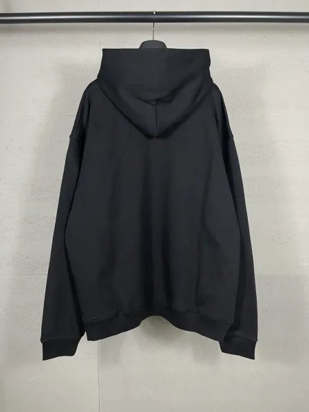 Balenciaga Distressed Logo Hoodie Black - 18