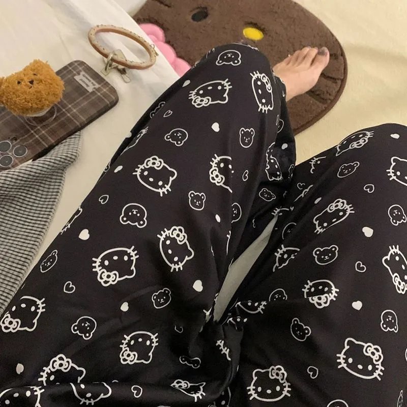 Hello Kitty Printed Black Sleepwear Pants