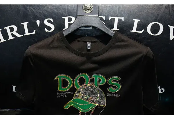Design Dops Graphic Embellished Black T-Shirt - 12