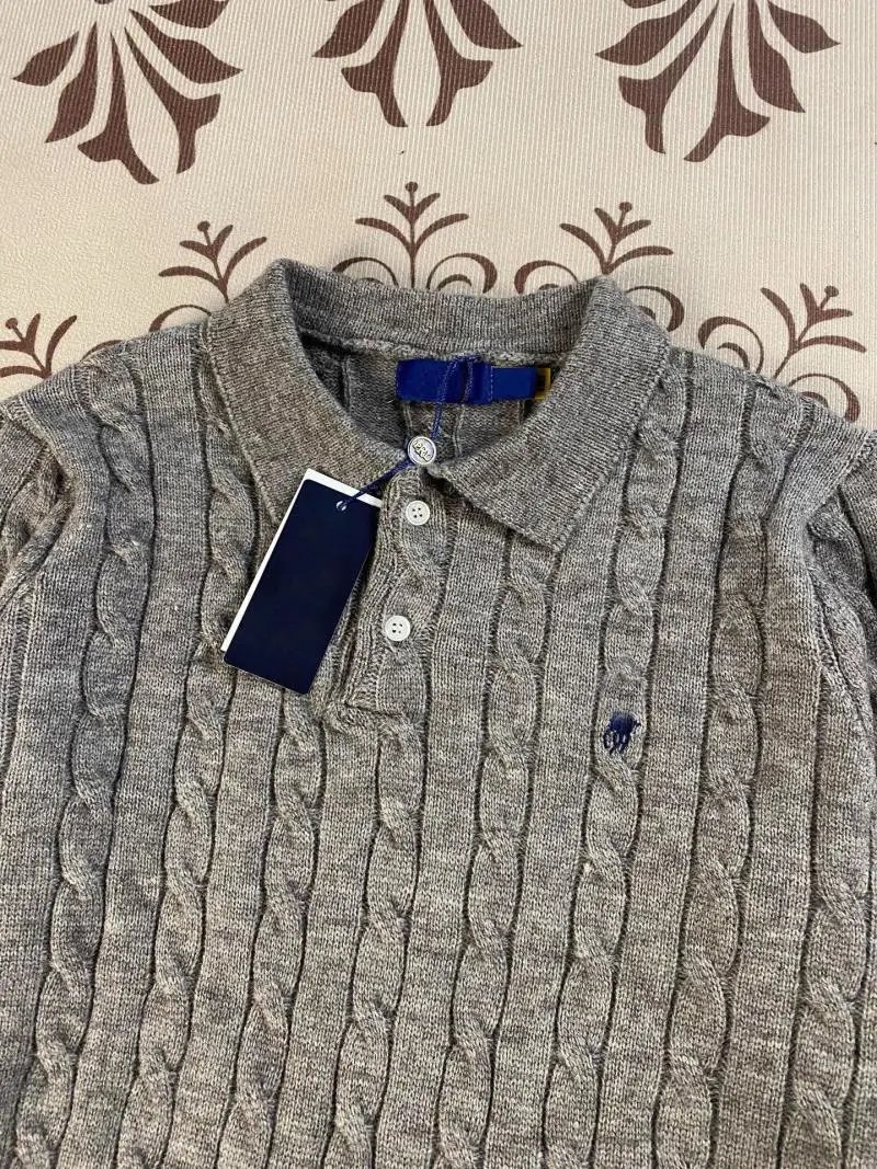 Polo Ralph Lauren Cable Knit Collared Sweater Gray - 4