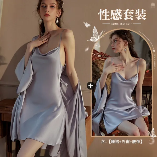 Design Sling Vest Suit in Lilac Sleepwear Set - 1