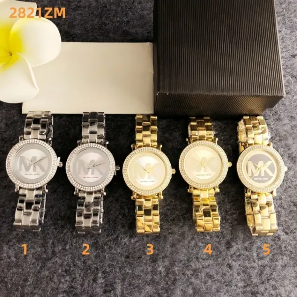 Michael Kors MK Logo Crystal-Embellished Silver Watch Watches - 3