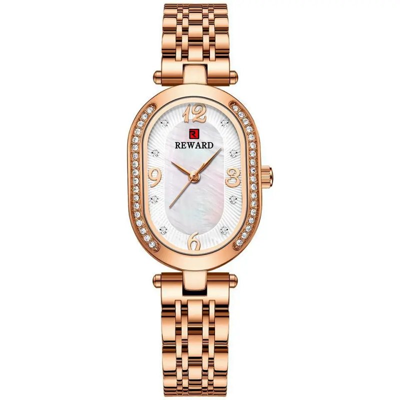 Reward Oval Dial Blue Mother-of-Pearl Watch with Rose Gold Case