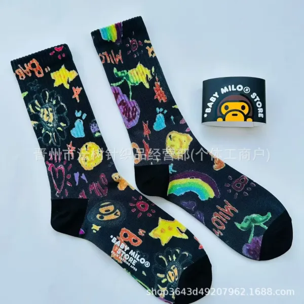 A Bathing Ape Baby Milo Store Multicolor Graphic Socks - 4