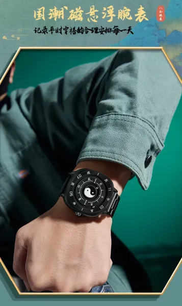 Design DOM Yin Yang Chrono Black Leather Watch Watches - 14