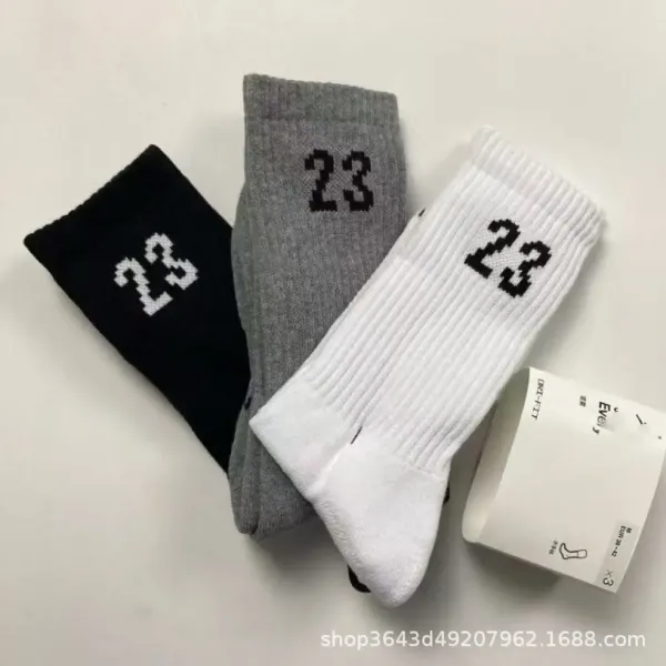 Essentials Number 23 Crew Socks Black - 12