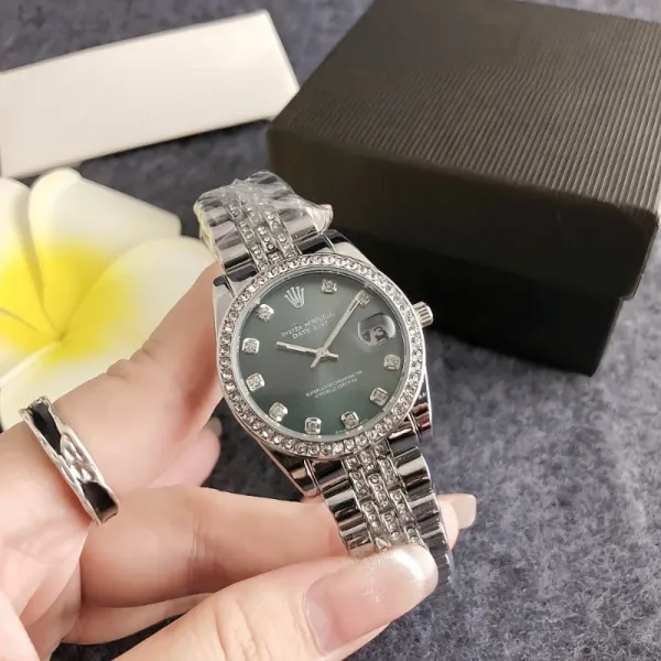 Rolex Oyster Perpetual Datejust Pink Dial Diamond Bezel Stainless Steel Watch Watches - 6