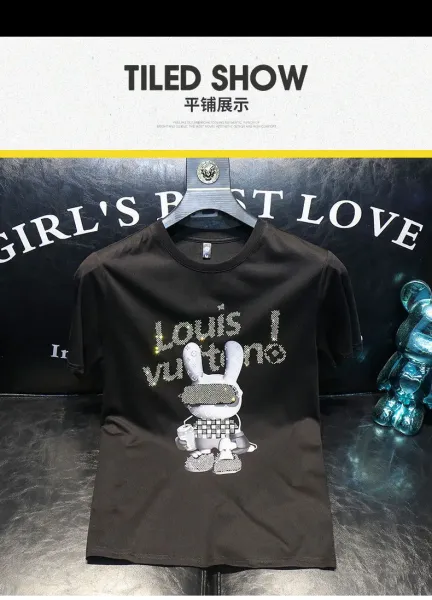 Design Rabbit Graphic Print Black T-Shirt - 6