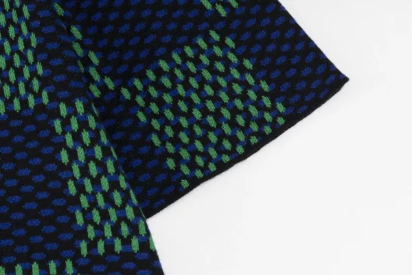 Off-White Checker Knit T-Shirt Navy Green - 17