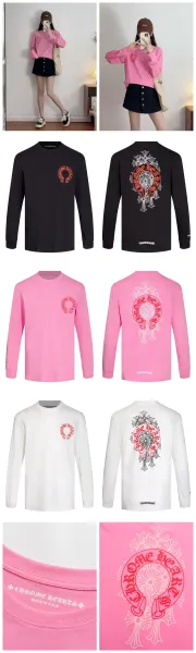 Chrome Hearts Raglan Long Sleeve T-Shirt White Pink - 8