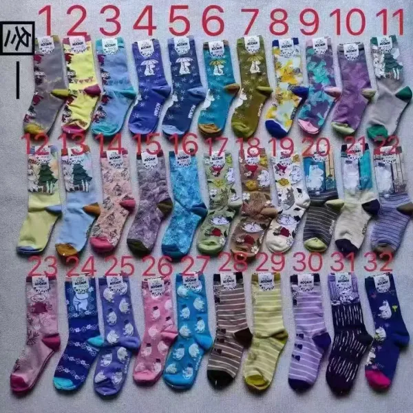 Design Moomin Story Guide Socks Black Multicolor Socks - 2