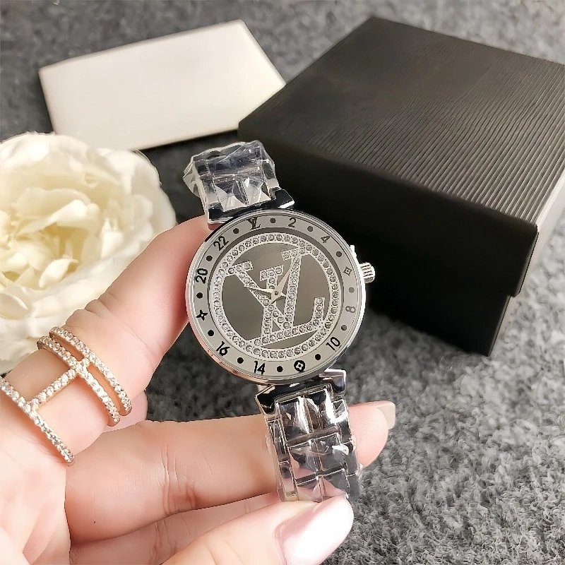 Louis Vuitton Monogram Crystal Dial Gold-Tone Quartz Watch Watches - 4