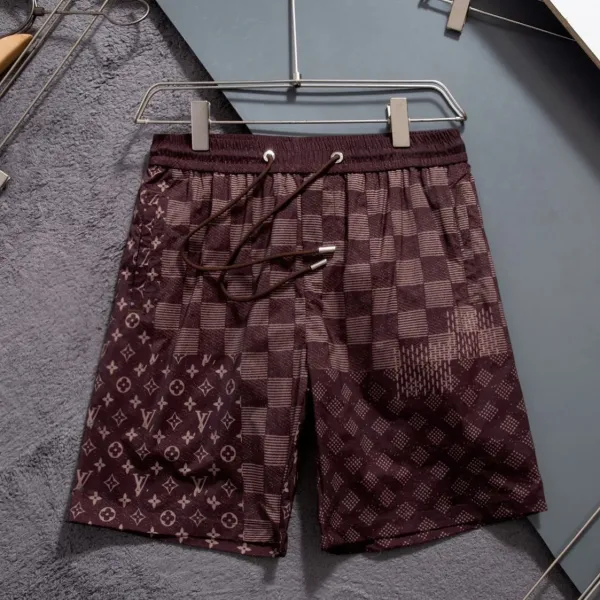 Louis Vuitton Patchwork Monogram Check Shorts Burgundy - 1