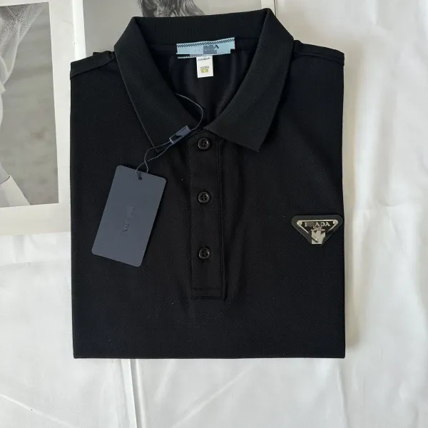 Prada Triangle Logo Polo Shirt Olive Green - 3